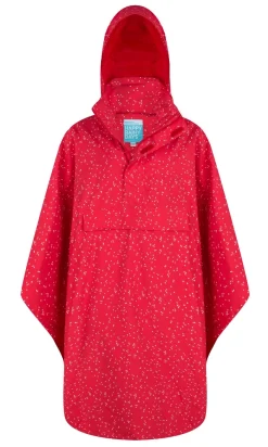 Poncho Happy Rainy Days Bike Cape Rachel Dot Red Off White