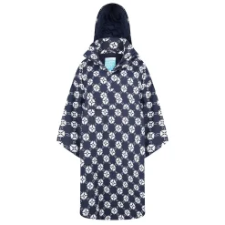 Poncho Happy Rainy Days Iris Umbrella Navy White - One Size
